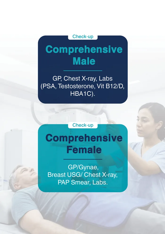 Comprehensive Male and Comprehensive Female check-up packages